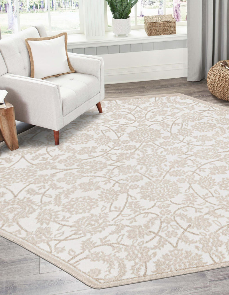 Andes Summit Collection Area Rug - Chimborazo Octagon Snow White lifestyle 20