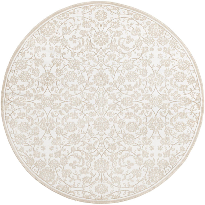 Andes Summit Collection Area Rug - Chimborazo Round Snow White lifestyle 15