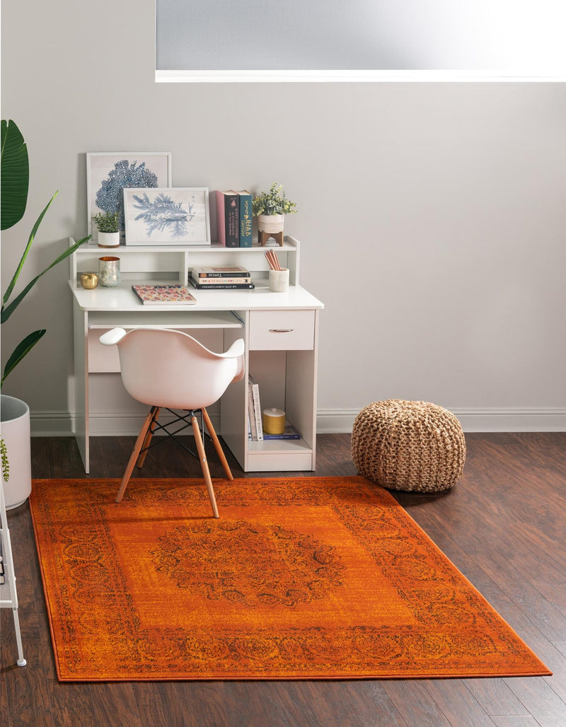 Ankara Elegance Collection Area Rug - Mardin (Terracotta) Square Terracotta lifestyle 12