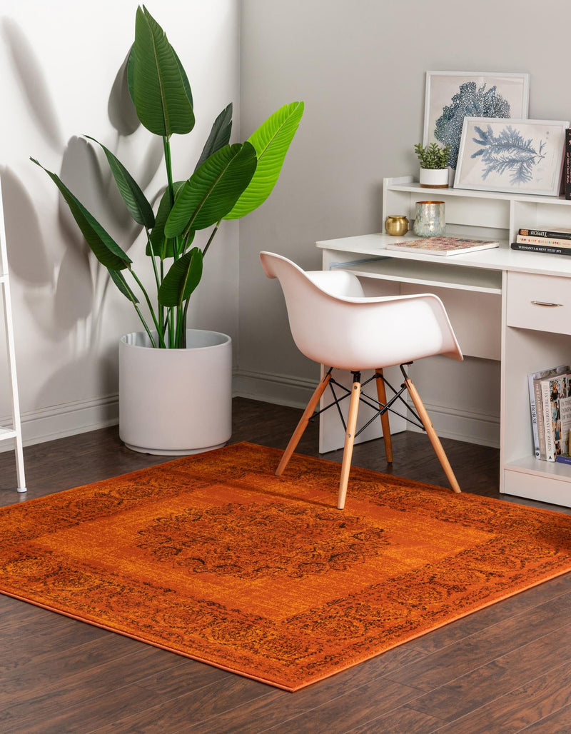Ankara Elegance Collection Area Rug - Mardin (Terracotta) Square Terracotta lifestyle 17