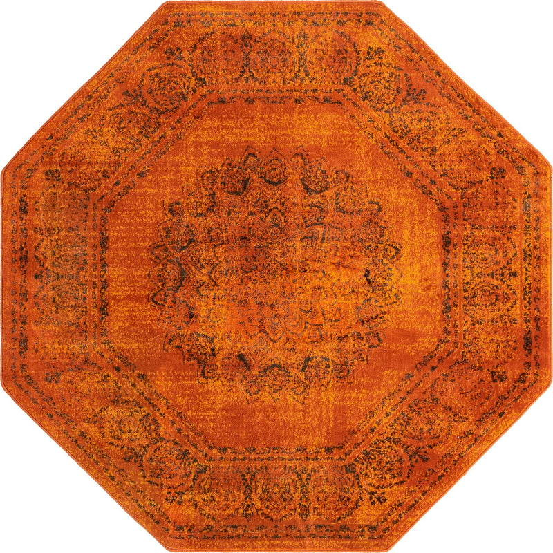 Ankara Elegance Collection Area Rug - Mardin (Terracotta) Octagon Terracotta lifestyle 9
