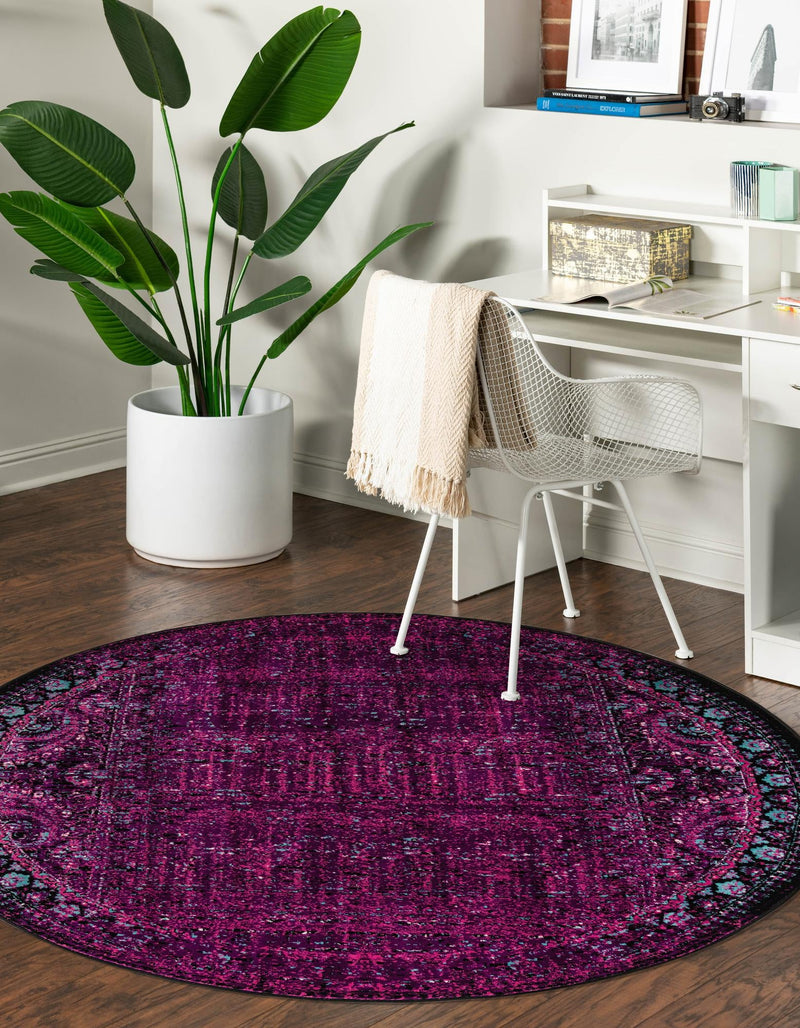 Ankara Elegance Collection Area Rug - Cappadocia Round Lilac lifestyle 25