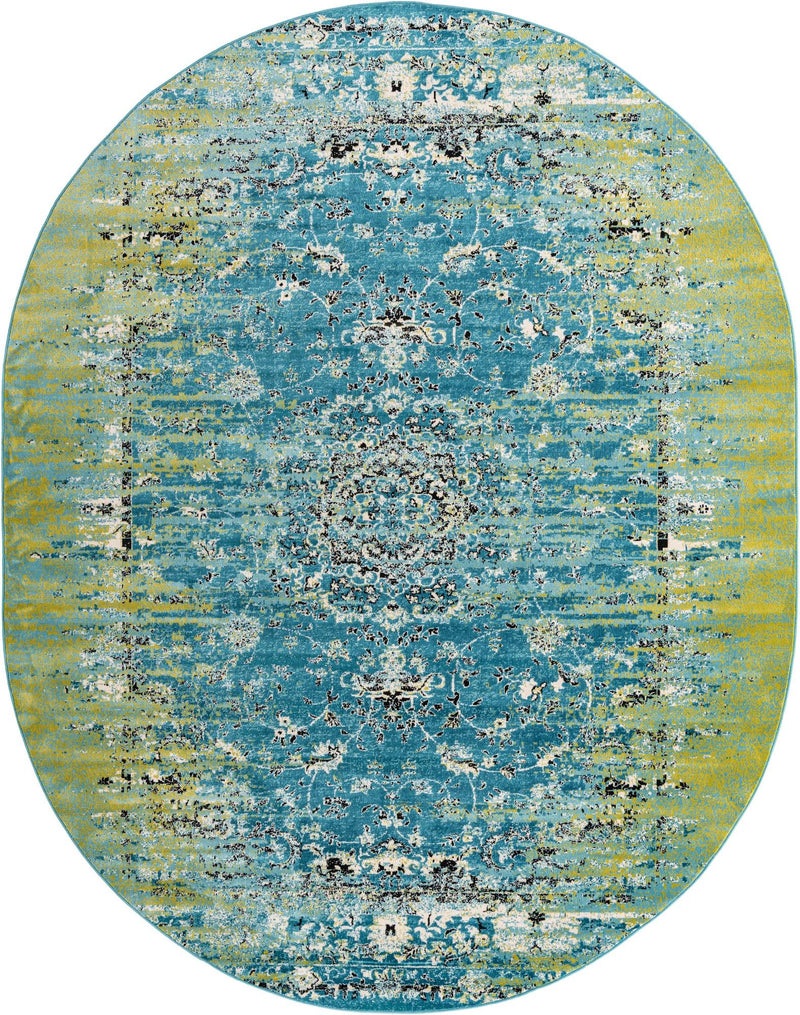Ankara Elegance Collection Area Rug - Antalya Oval Blue lifestyle 11