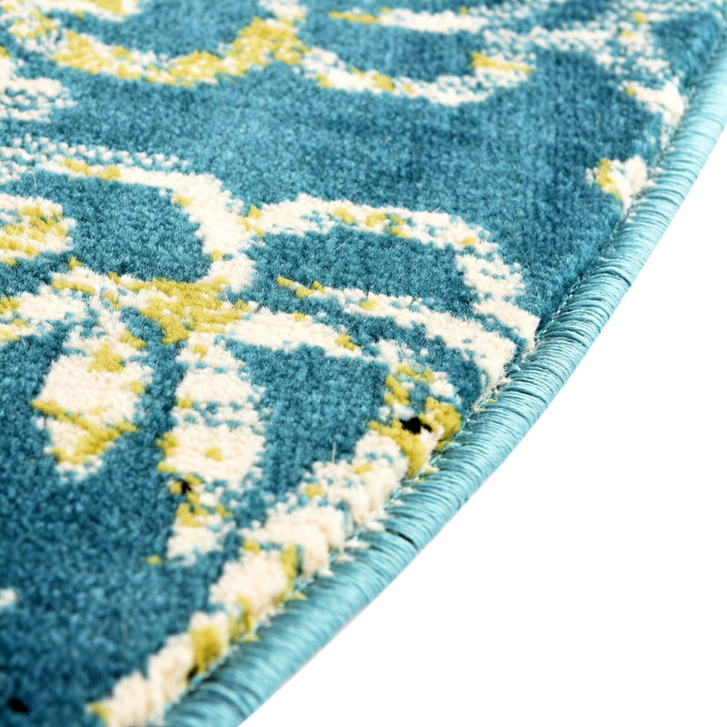 Ankara Elegance Collection Area Rug - Pamukkale Round Blue lifestyle 40