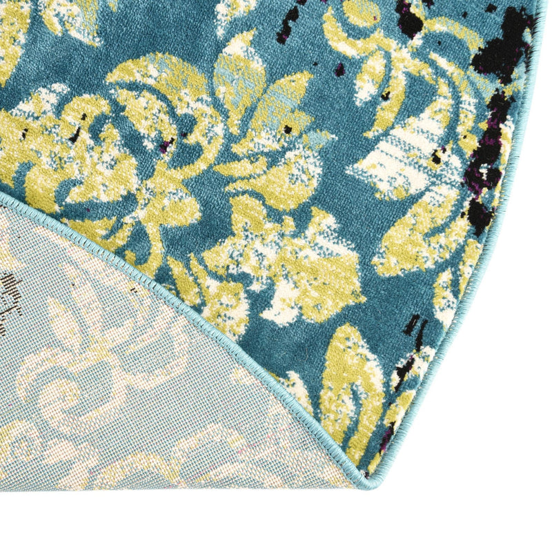 Ankara Elegance Collection Area Rug - Pamukkale Round Blue lifestyle 48