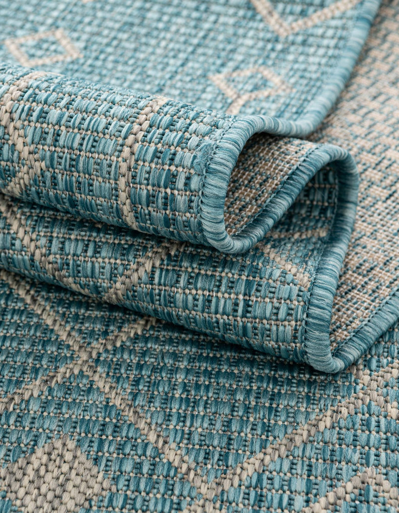 Garden Lattice Oasis Collection Area Rug - Pergola (Aqua) Square Aqua lifestyle 16