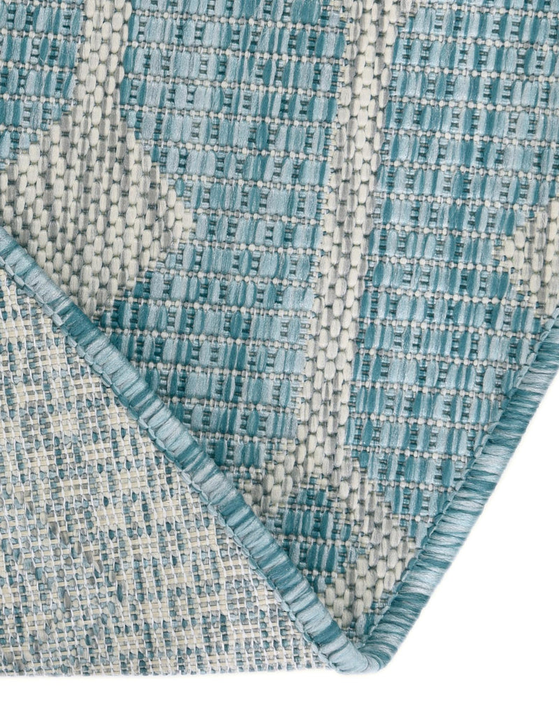 Garden Lattice Oasis Collection Area Rug - Pergola (Aqua) Oval Aqua lifestyle 19