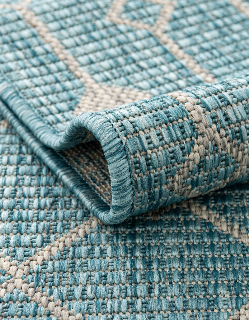 Garden Lattice Oasis Collection Area Rug - Pergola (Aqua) Octagon Aqua lifestyle 5