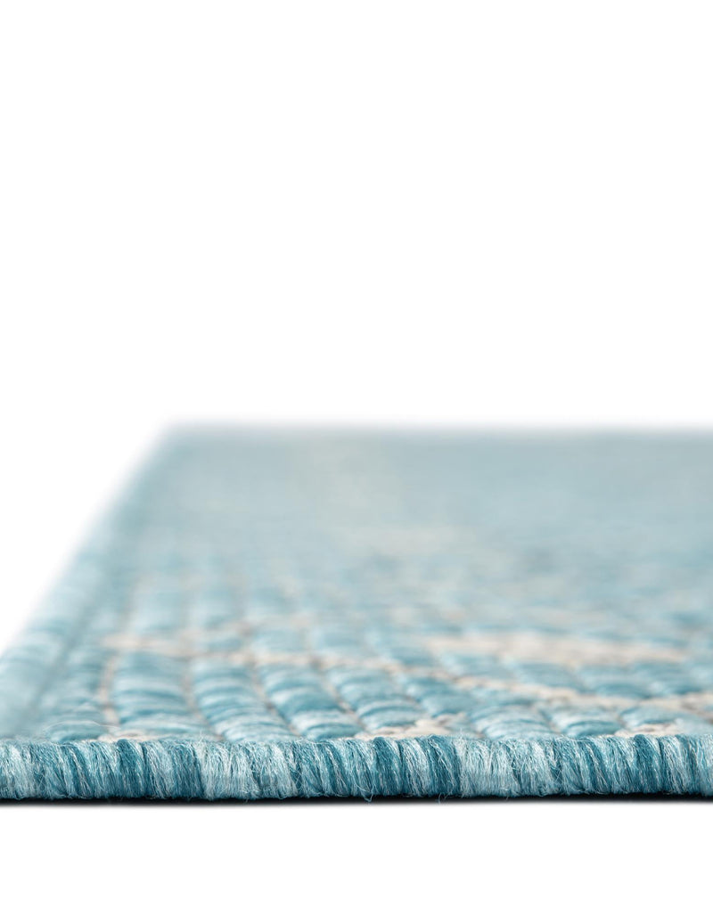 Garden Lattice Oasis Collection Area Rug - Pergola (Aqua) Octagon Aqua lifestyle 7