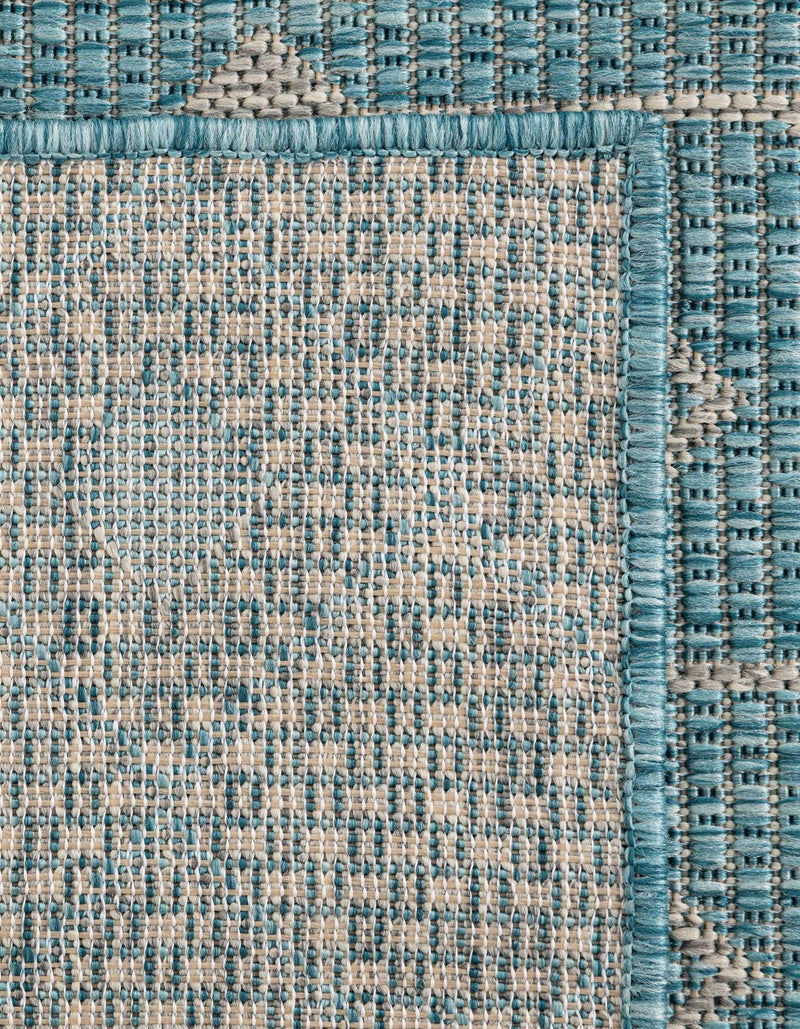 Garden Lattice Oasis Collection Area Rug - Pergola (Aqua) Octagon Aqua lifestyle 10