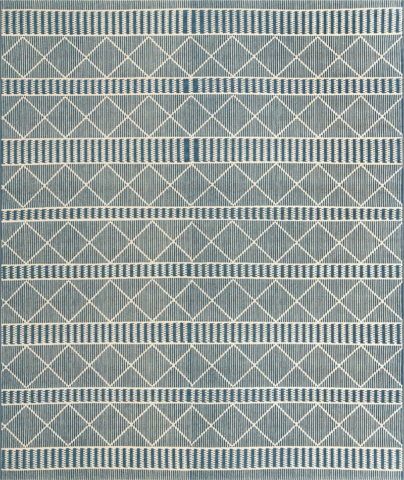 Seaside Lattice Collection Area Rug - Glade Rectangle Blue Main
