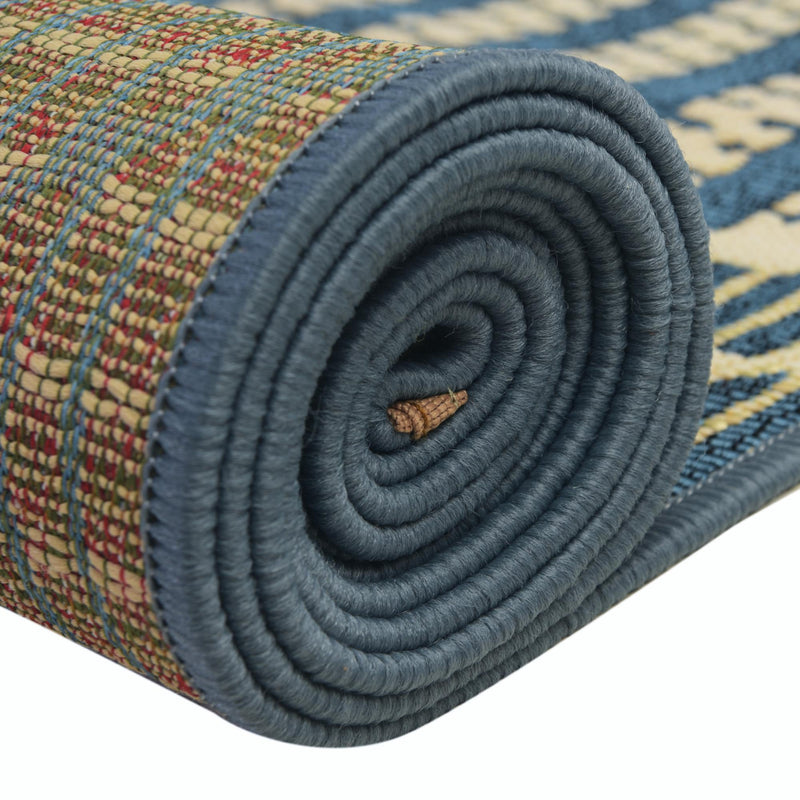 Seaside Lattice Collection Area Rug - Glade Rectangle Blue lifestyle 68