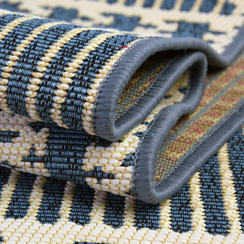 Seaside Lattice Collection Area Rug - Glade Rectangle Blue lifestyle 71
