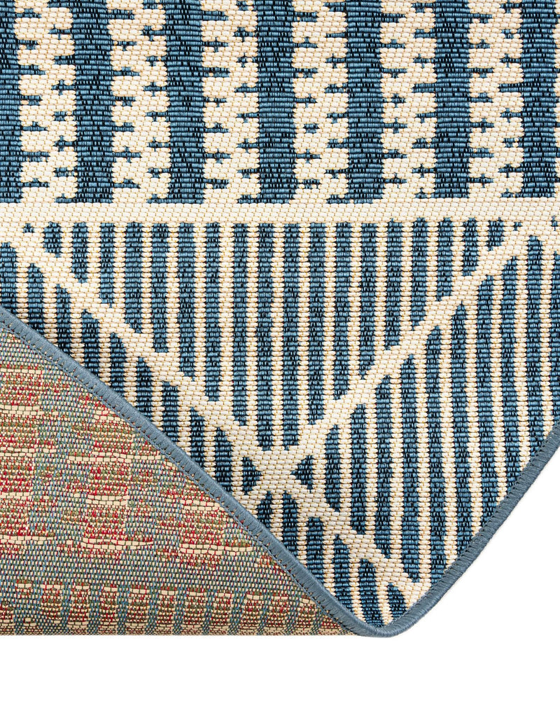 Seaside Lattice Collection Area Rug - Glade Round Blue lifestyle 184