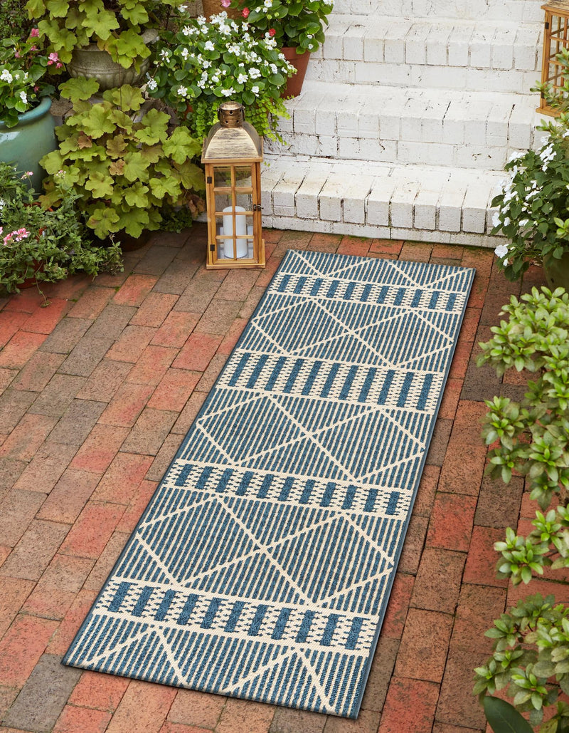 Seaside Lattice Collection Area Rug - Glade Runner Blue lifestyle 83