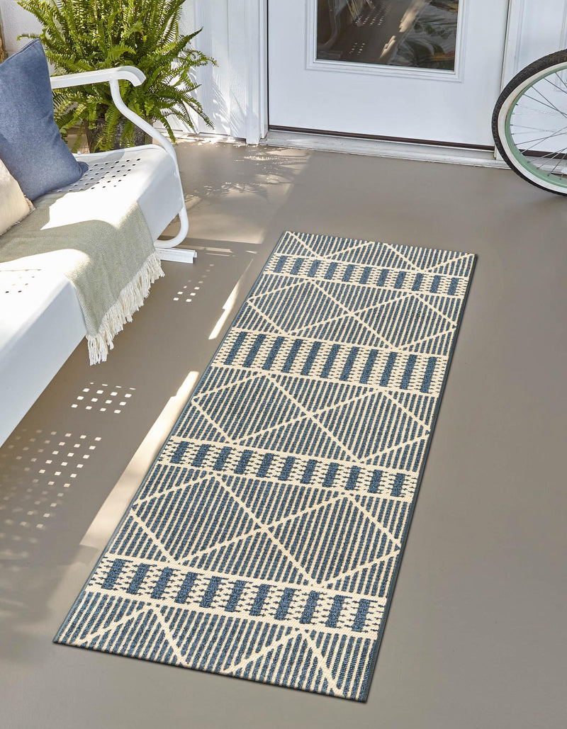 Seaside Lattice Collection Area Rug - Glade Runner Blue lifestyle 122