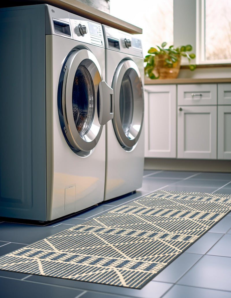 Seaside Lattice Collection Area Rug - Glade Runner Blue lifestyle 130