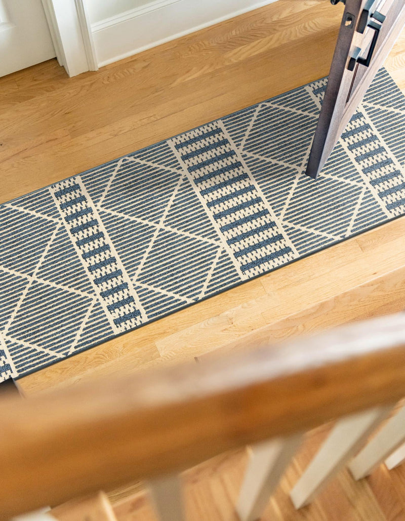 Seaside Lattice Collection Area Rug - Glade Runner Blue lifestyle 146