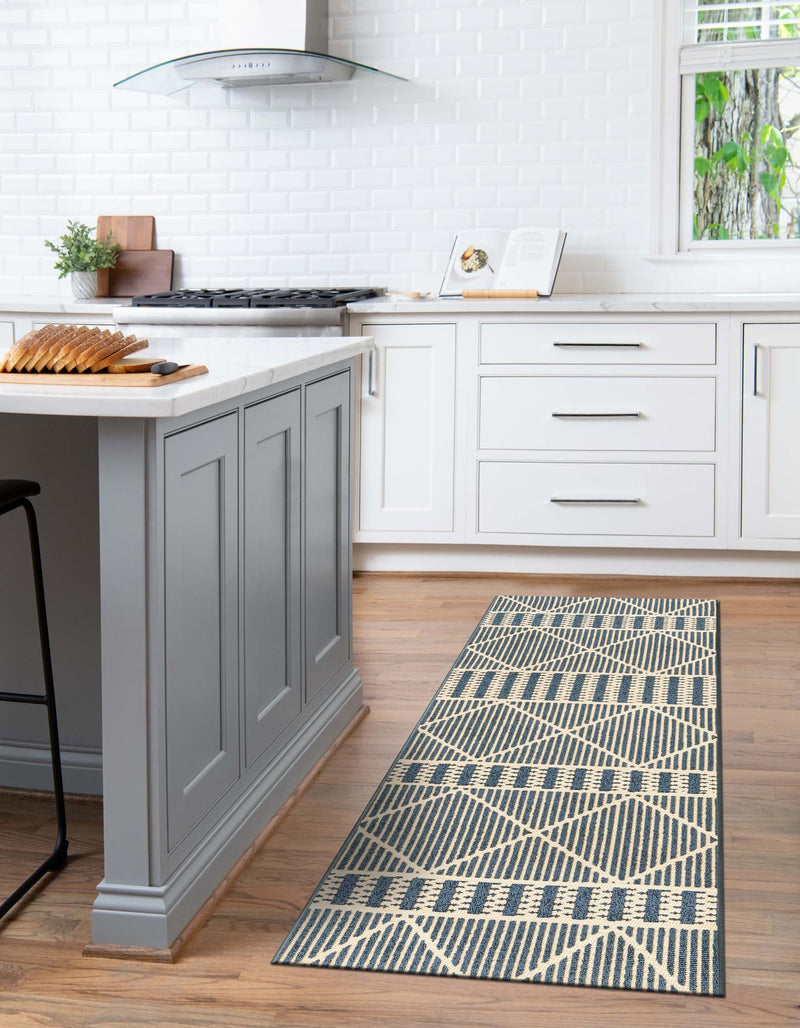 Seaside Lattice Collection Area Rug - Glade Runner Blue lifestyle 162