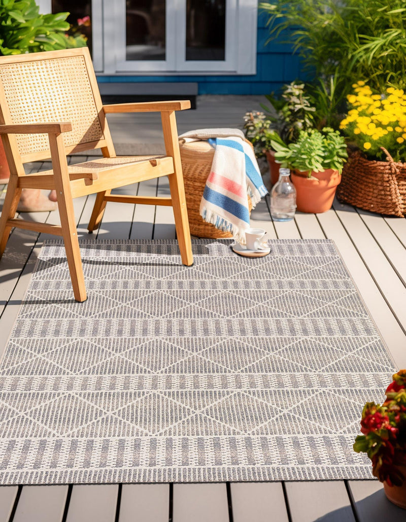 Seaside Lattice Collection Area Rug - Glade Rectangle Gray lifestyle 11