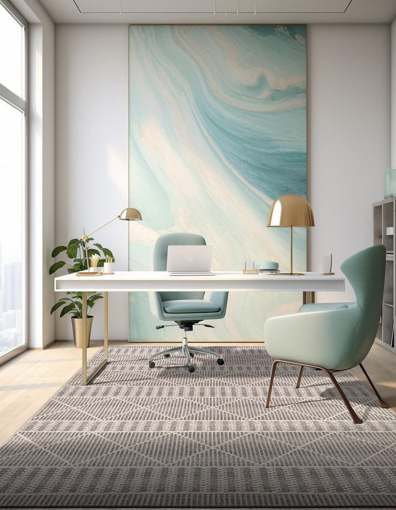 Seaside Lattice Collection Area Rug - Glade Rectangle Gray lifestyle 23
