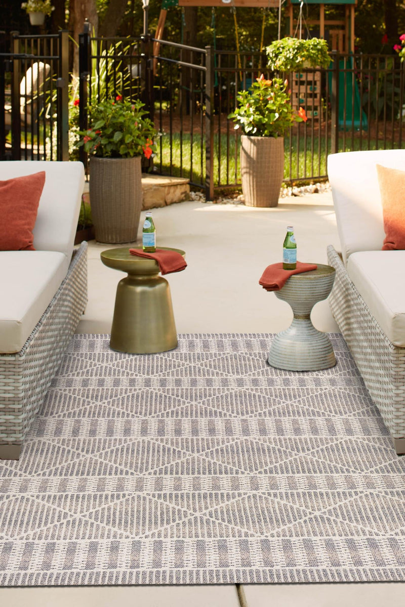 Seaside Lattice Collection Area Rug - Glade Rectangle Gray lifestyle 35