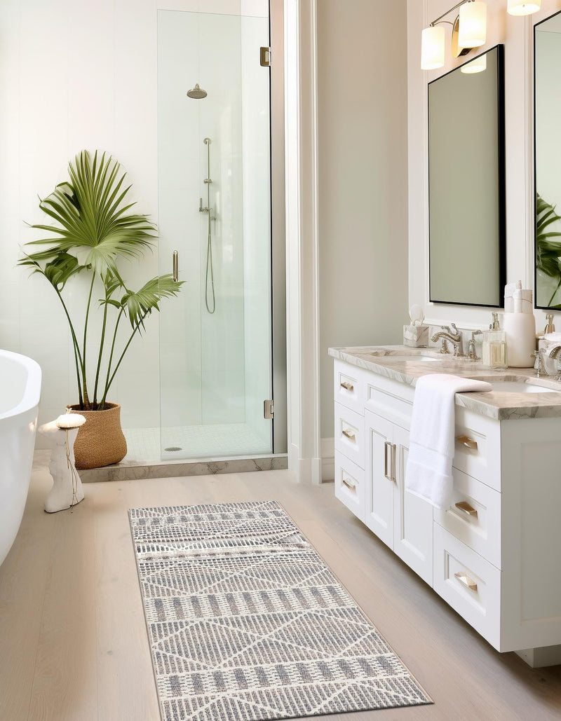 Seaside Lattice Collection Area Rug - Glade Runner Gray lifestyle 98