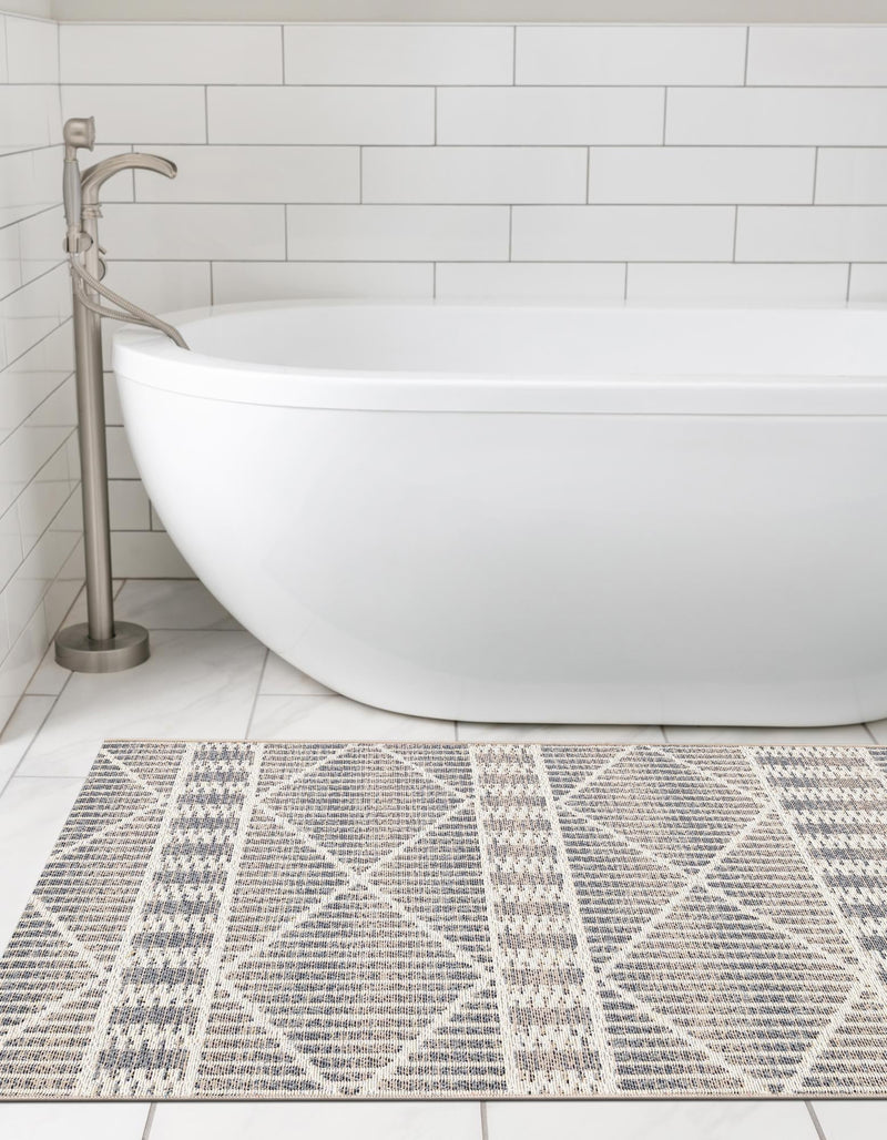 Seaside Lattice Collection Area Rug - Glade Runner Gray lifestyle 156