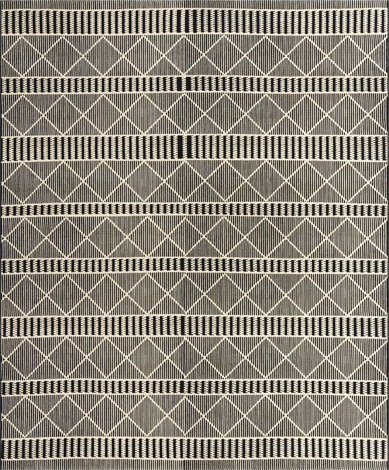 Seaside Lattice Collection Area Rug - Glade Rectangle Black lifestyle 2