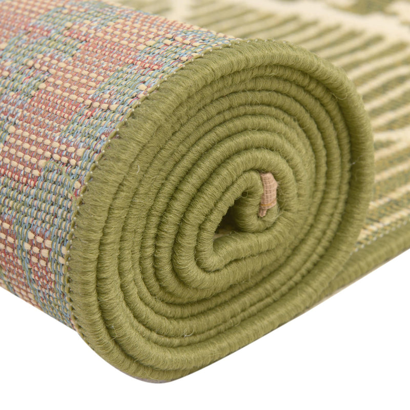 Seaside Lattice Collection Area Rug - Glade Rectangle Green lifestyle 70