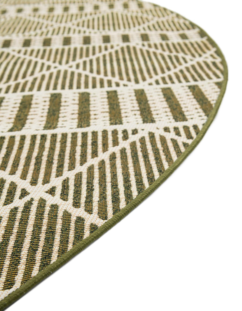 Seaside Lattice Collection Area Rug - Glade Round Green lifestyle 176