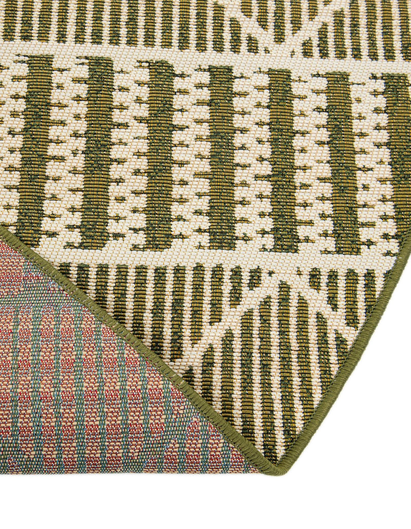 Seaside Lattice Collection Area Rug - Glade Round Green lifestyle 182