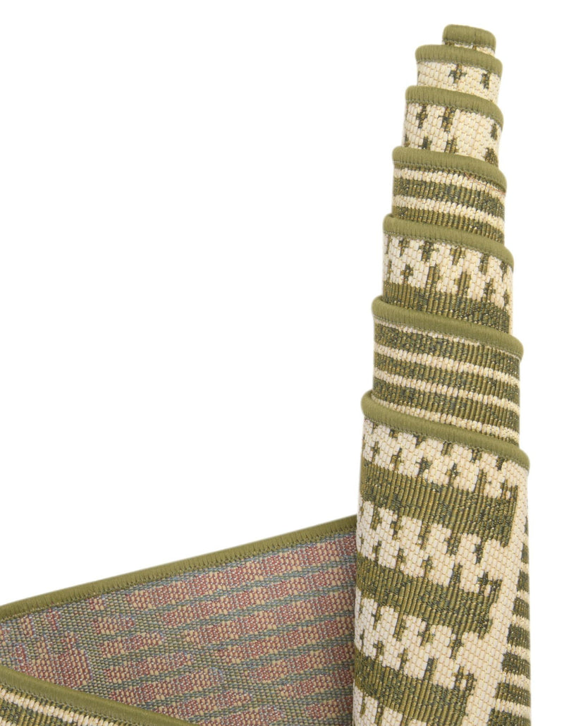 Seaside Lattice Collection Area Rug - Glade Round Green lifestyle 184