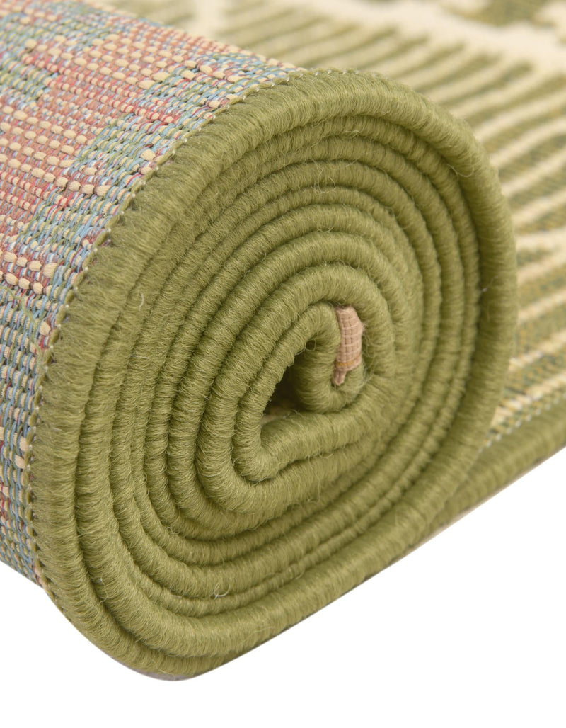 Seaside Lattice Collection Area Rug - Glade Round Green lifestyle 185