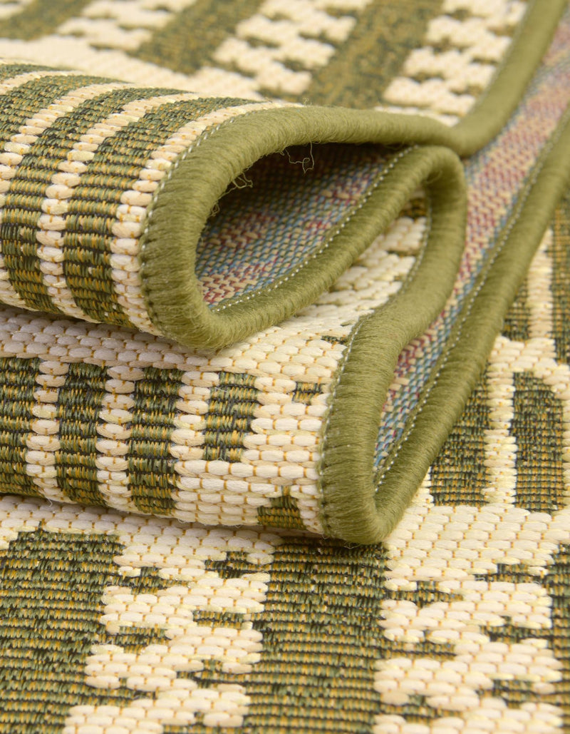 Seaside Lattice Collection Area Rug - Glade Round Green lifestyle 186