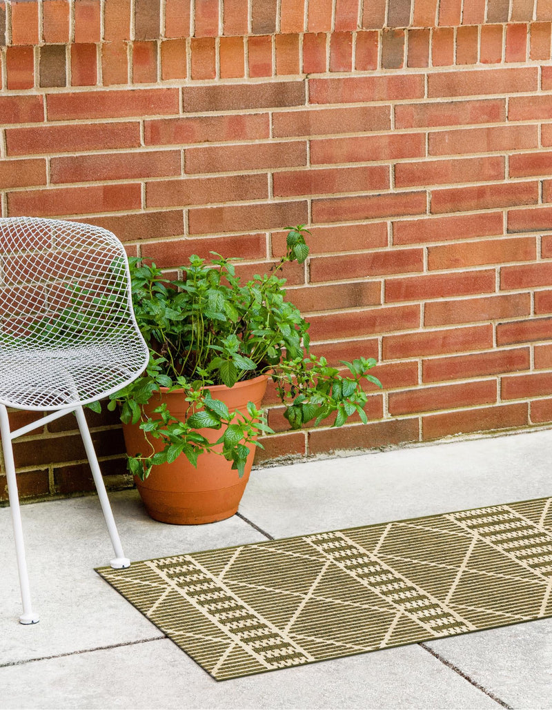 Seaside Lattice Collection Area Rug - Glade Runner Green lifestyle 112