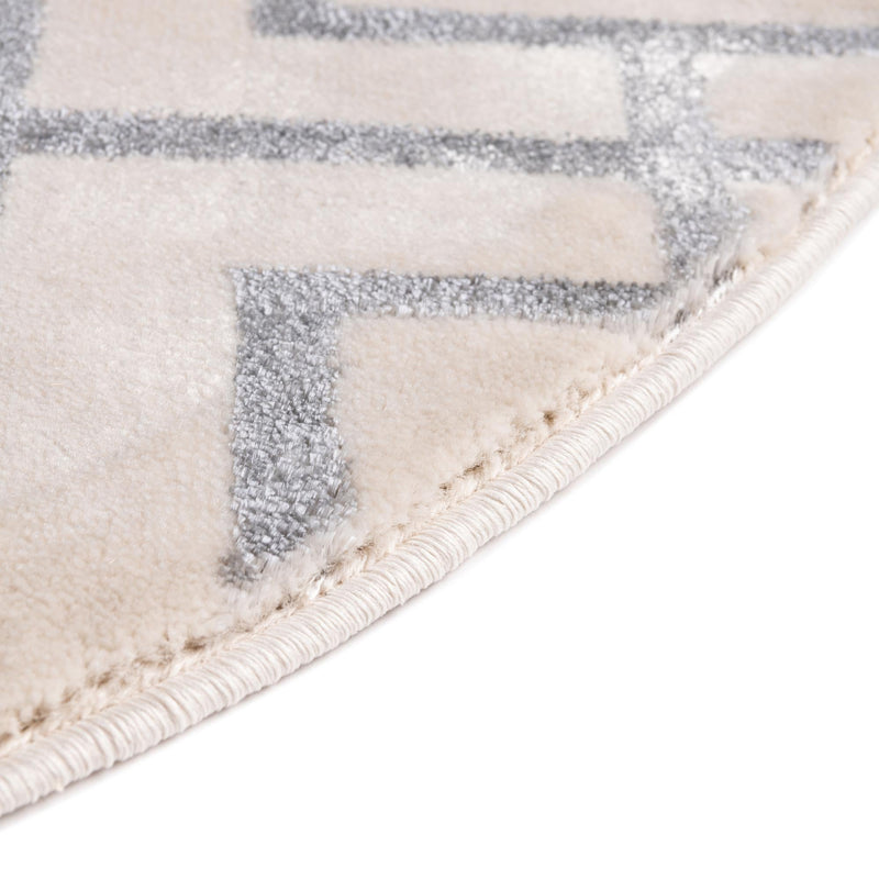 Hollywood Luxe Collection Area Rug - Beverly (White Silver) Round White Silver lifestyle 44