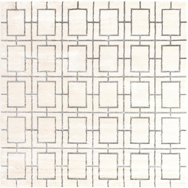 Hollywood Luxe Collection Area Rug - Beverly (White Silver) Square White Silver lifestyle 17