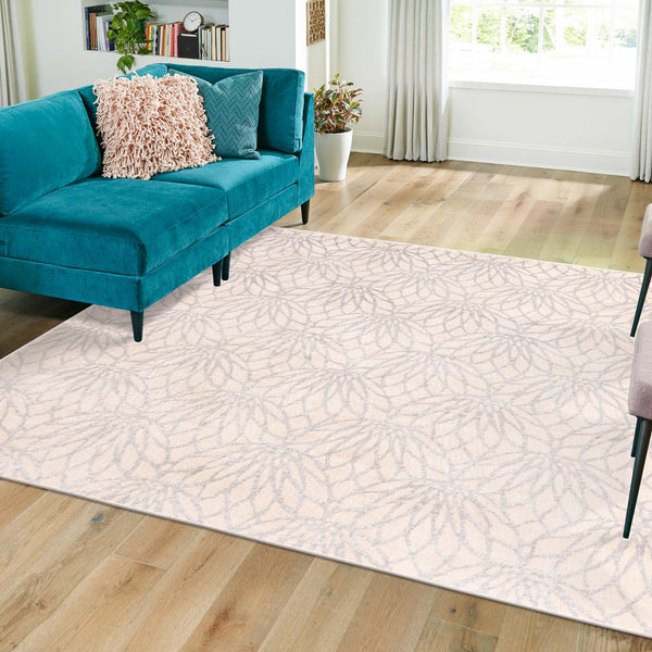 Hollywood Luxe Collection Area Rug - Rodeo Square White Silver lifestyle 176