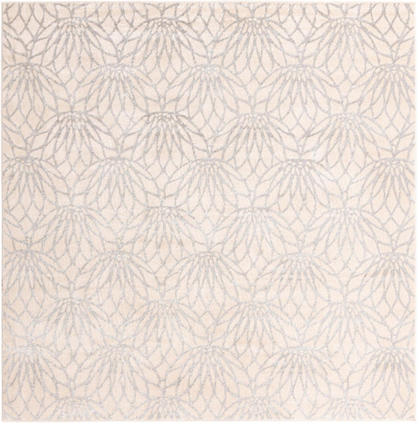 Hollywood Luxe Collection Area Rug - Rodeo Square White Silver lifestyle 48