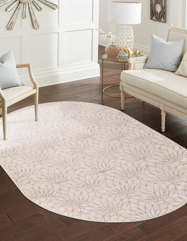Hollywood Luxe Collection Area Rug - Rodeo Oval White Silver lifestyle 58