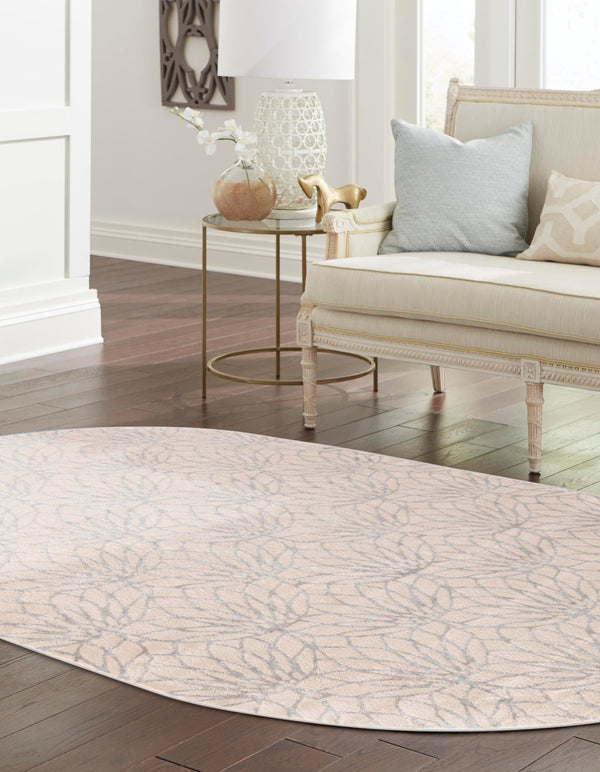 Hollywood Luxe Collection Area Rug - Rodeo Oval White Silver lifestyle 67