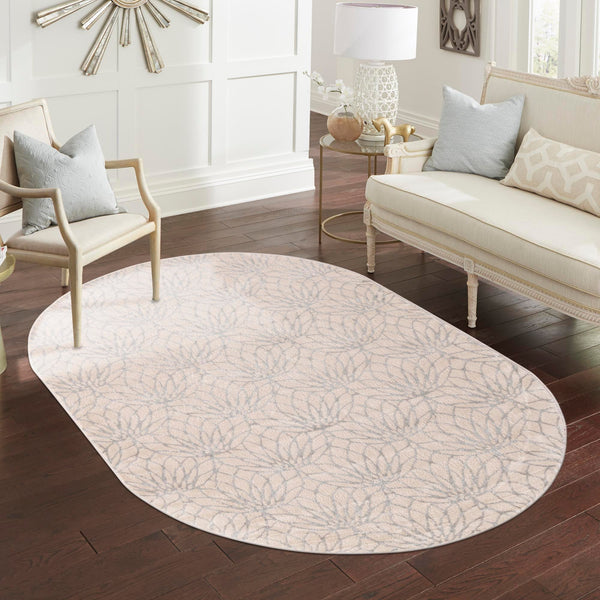 Hollywood Luxe Collection Area Rug - Rodeo Oval White Silver lifestyle 171