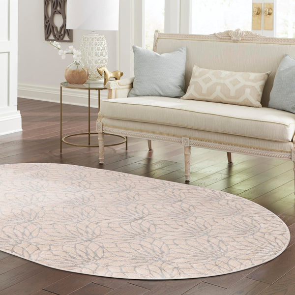Hollywood Luxe Collection Area Rug - Rodeo Oval White Silver lifestyle 177