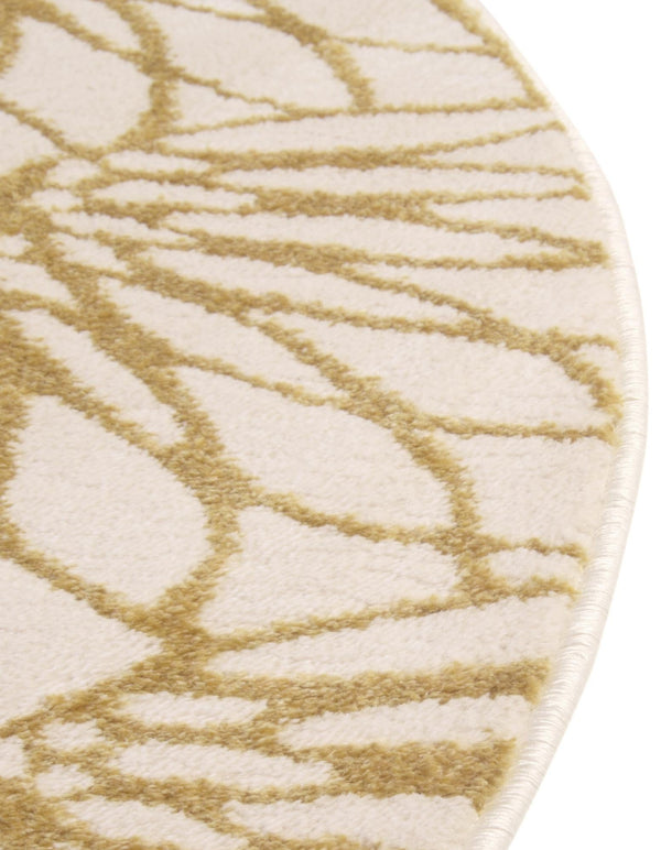 Hollywood Luxe Collection Area Rug - Rodeo Round White Gold lifestyle 123