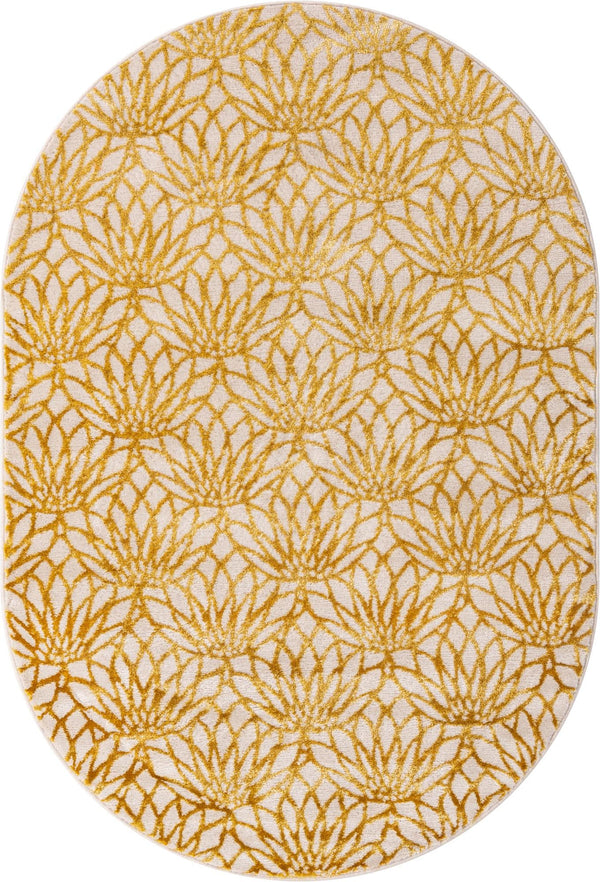 Hollywood Luxe Collection Area Rug - Rodeo Oval White Gold lifestyle 53