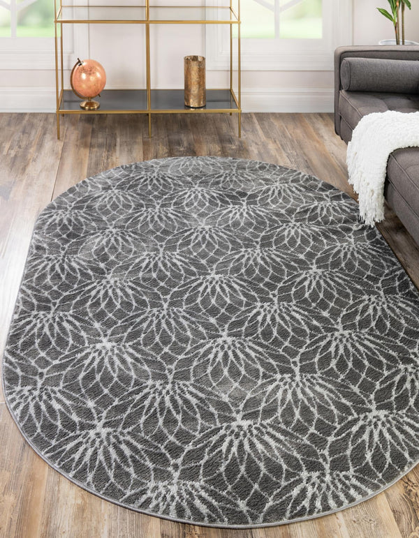 Hollywood Luxe Collection Area Rug - Rodeo Oval Gray Silver lifestyle 65