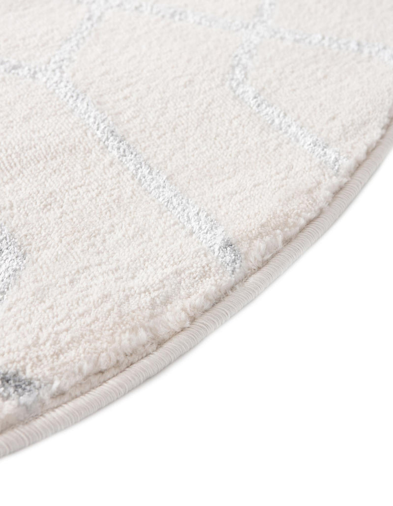 Hollywood Luxe Collection Area Rug - Sunset (White Silver) Round White Silver lifestyle 52