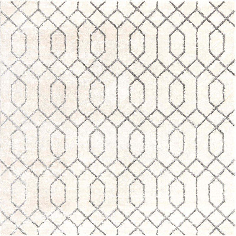 Hollywood Luxe Collection Area Rug - Sunset (White Silver) Square White Silver lifestyle 26