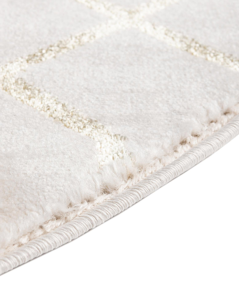 Hollywood Luxe Collection Area Rug - Sunset (White Gold) Round White Gold lifestyle 45